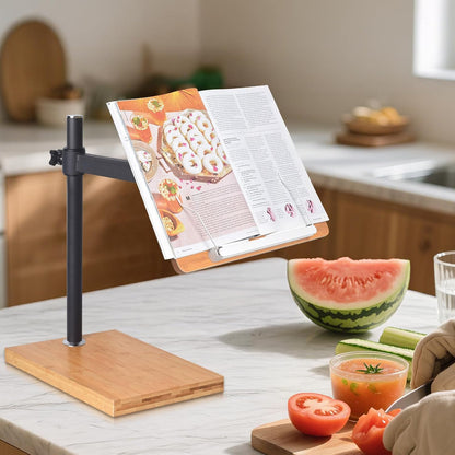 wishacc Adjustable Book Stand for Reading, Ergonomic Desktop Book Reading Stand with Height & Angle Adjustment, Heavy Duty Textbook Stand & Book Holders for Reading Hands Free for Reading Enthusiasts