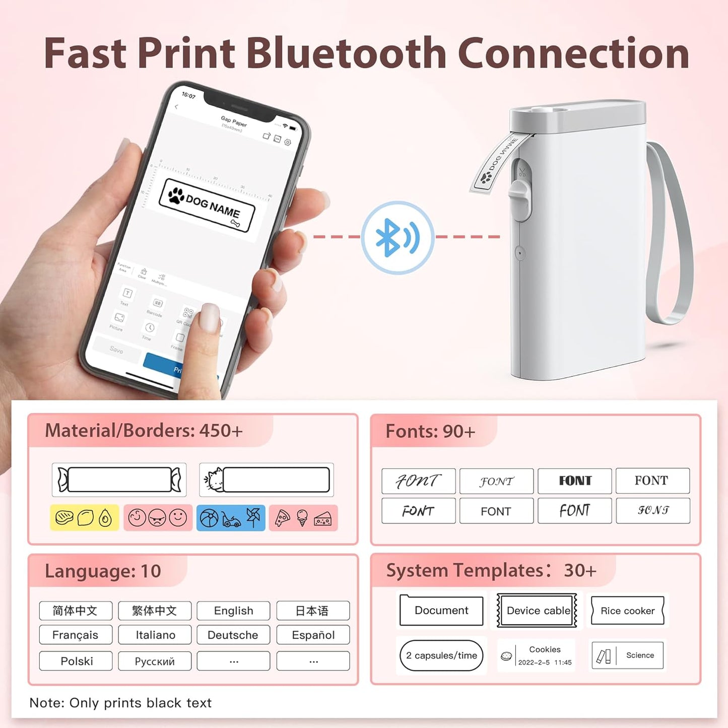 P21 Label Maker Machine with Tape, Bluetooth Label Printer Thermal Mini Label Makers with Built-in Cutter and Multiple Templates, Portable Printers for School, Office, Home Use (Green)
