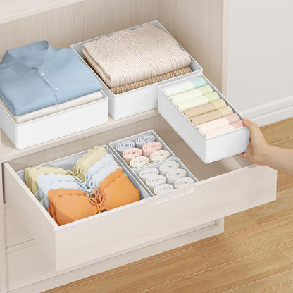 DIMJ Drawer Organizer Clothes - 20 Pack Closet Drawer Organizer Bins for Baby Clothes Storage, Fabric Dresser Organizer for Nursery Bedroom, Foldable Small Drawer Dividers for Underwear Socks