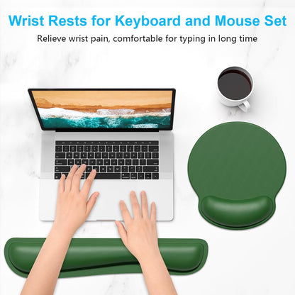 Dapesuom Keyboard Wrist Rest and Mouse Pad with Wrist Support, Cute Memory Foam Cushion for Keyboard and Mouse Set, Ergonomic Desktop Pad Rests with Non Slip Base for Easy Typing & Pain Relief, Pink