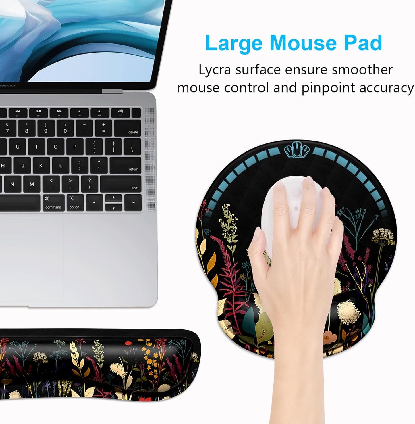 Dapesuom Keyboard Wrist Rest and Mouse Pad with Wrist Support, Cute Memory Foam Cushion for Keyboard and Mouse Set, Ergonomic Desktop Pad Rests with Non Slip Base for Easy Typing & Pain Relief, Pink