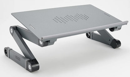 Uncaged Ergonomics WorkEZ Adjustable Laptop Stand for Desk, Laptop Stand Adjustable Height, Foldable Aluminum Cooling Computer Holder & Riser for Desk Bed, White, XL