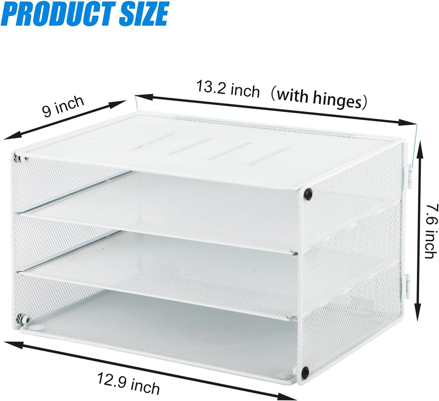 EASEPRES 3 Tier Mesh Desk Organizer Tray, File Paper Letter Folder Holder Desktop Paper Sorter Mail Organization Rack Storage Accessories, for Office Home School Classroom, Black