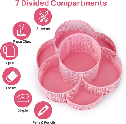 Topwey Pen Holder for Desk, 360 Rotating Pencil Holder, Cup Holder for Desk Office, Desk Organizers and Accessories in Black