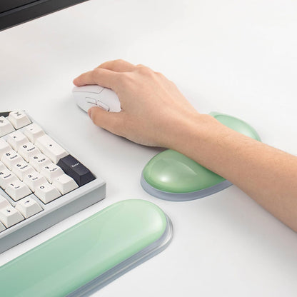 Gel Keyboard and Mouse Wrist Rest Set –Blue Purple Clear Wrist Rest for Computer Keyboard 60%/68%/75%, Comfort & Support for Typing and Gaming