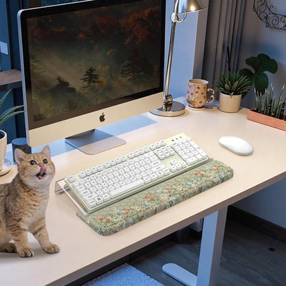 HAOCOO Ergonomic Keyboard Rest Wrist Pad,Comfortable Keyboard Wrist Rest Holder, 3-Level Height Adjustment Acrylic Keyboard Stand, Easy Typing Desk Accessories, Aesthetic Keyboard Riser for Desk