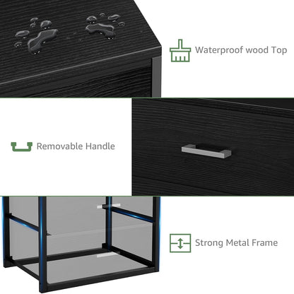 BOLUO Closet Drawers Black Fabric 3 Drawer Small Dresser for Closet Organizers and Storage Bedroom Dorm Modern