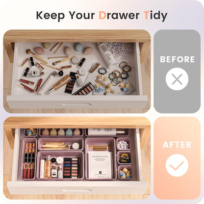 【Military Grade】A-LuGei Drawer Organizer, 【𝟱𝗦𝗶𝘇𝗲】 Makeup organizer, 【Holds 177 Items】 Bathroom Organizers and Storage, Organization and Storage, Desk Drawer Organizer for Bathroom Vanity