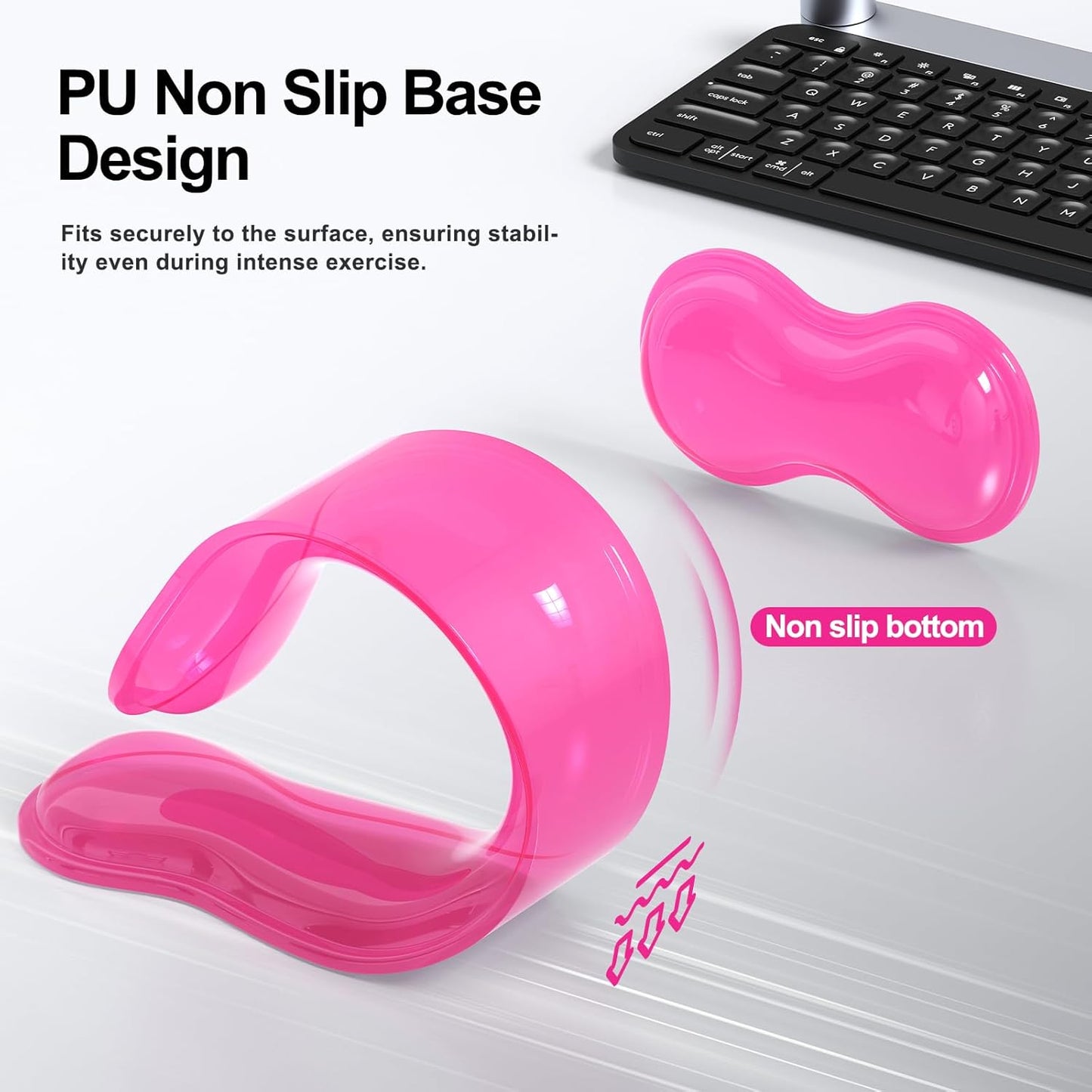 MOKURU Gel Keyboard and Mouse Wrist Rest Set, Comfort Ergonomic Wrist Support, for Wrist Pain Relief, Computer Keyboard Wrist Rest (Black)