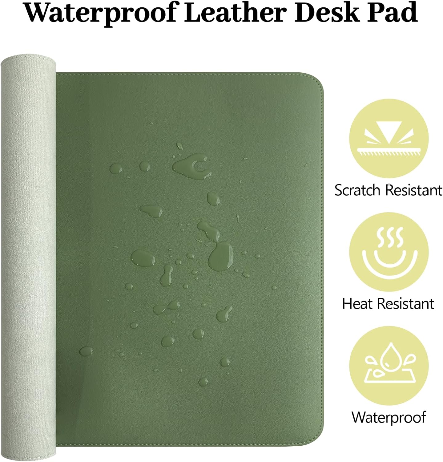 Green Desk Pad and Keyboard Wrist Rest, 3in1 Mousepad + Keyboard Wrist Rest+Mouse Wrist Rest for Home Office Table Computer Cover. (31.5×15.7,Green)