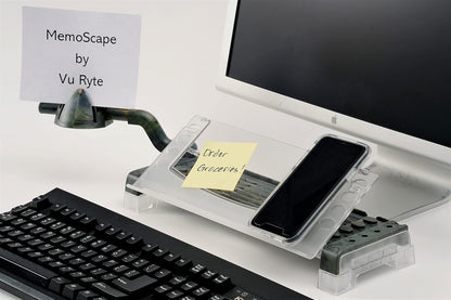 MemoScape Adjustable in-Line Document Holder for Typing | Reduces Neck Strain, Improves Focus, Boosts Desk Organization, and Workflow | Paper Holder Stand for Desk and Home Office - Black (VUR 2060)