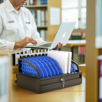 POCHAR 8-Device Universal Charging Station for Laptops & Chromebooks – Classroom Organization for iPads, Tablets & More, Ideal for Schools & Offices