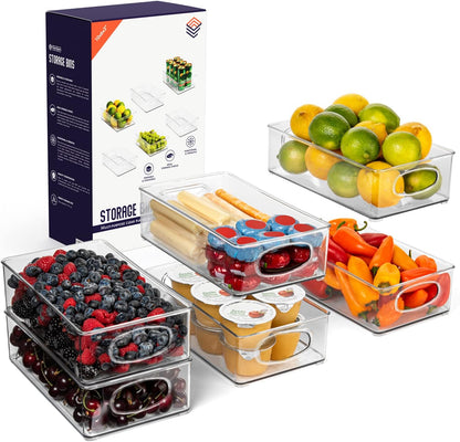 ClearSpace Pantry Organization and Storage Bins with Removable Dividers & Lids – Perfect Pantry Organizers or Kitchen Organization – Refrigerator Organizer Bins, Cabinet Organizers, 2 Pack