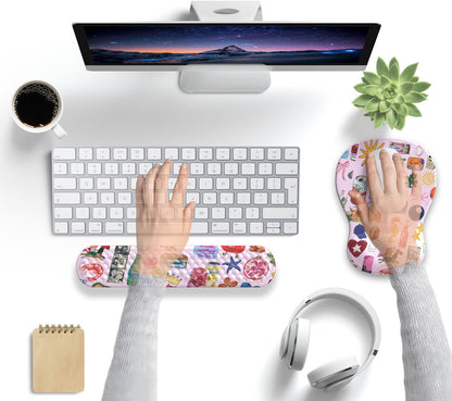 Ghost Book Mousepad with Wrist Rest Halloween Computer Keyboard Mouse Pad Black Cute, Mouse Pad with Wrist Rest for Computer Keyboard, 2 In1 Mousepad with Wrist Support Easy Typing&Relieve Wrist Pai