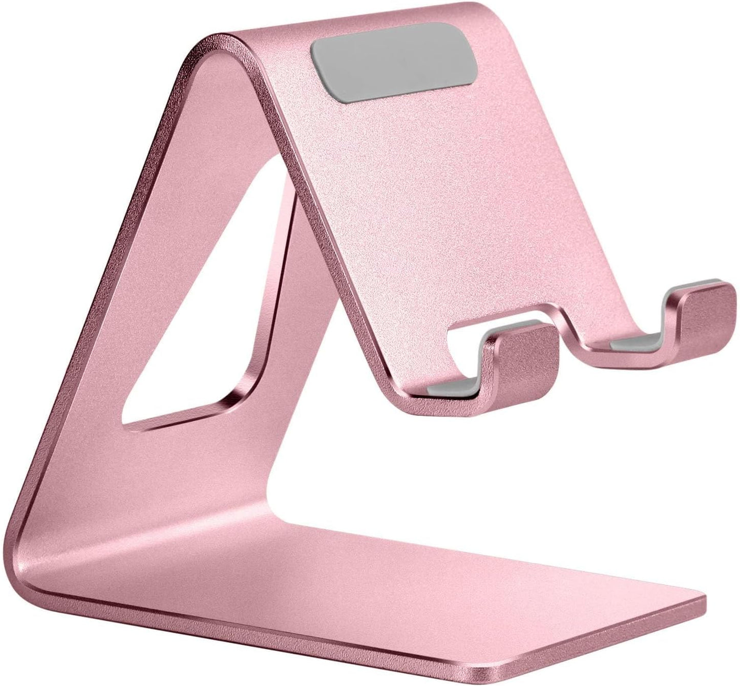 Aoviho Desk Cell Phone Stand Phone Holder, Aluminum Phone Cradle Dock for iPhone17 16 15 14 13 12 pro Mini 11 X Xs max 8 7 6 6s Plus SE Samsung All Smart Phones, Rose Gold