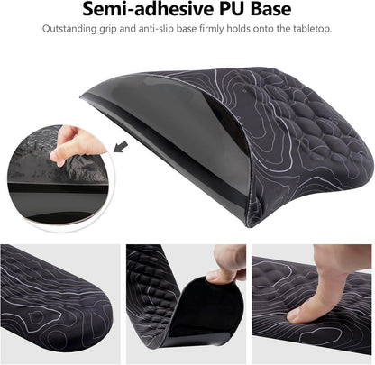 Mouse Pad Wrist Support, Laokiiy 2 in1 Keyboard Wrist Rest+ Ergonomic Mouse Pad, Non-Slip Wrist Rest for Computer Keyboard, Made Easy Typing & Relieve Wrist Pain（Banana Leaf Green）