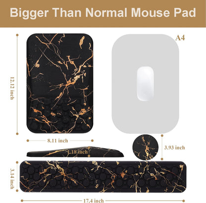 Ospelelf Mouse Pad with Wrist Rest and Keyboard Wrist Rest, Ergonomic Wrist Rest for Computer, Office, Gaming, Pink