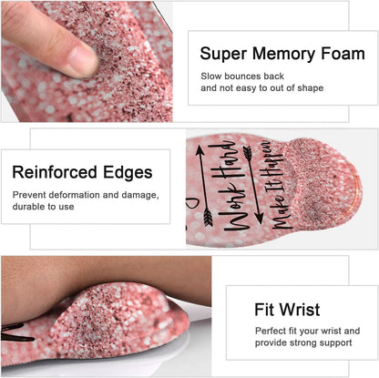 LATEEFAH Mouse Pad with Wrist Rest, 3-in-1 Gaming Mouse Pad, Keyboard Wrist Rest, Ergonomic Memory Foam Mousepad with Wrist Support for Computer Keyboard