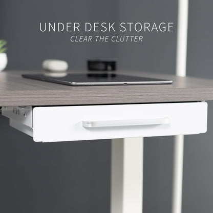 VIVO 13 inch Under Desk Mounted Sliding Pull-out Drawer for Office Desk, Pull Handle, Storage Organizer for Sit Stand Workstation, Black, DESK-DR1H-B