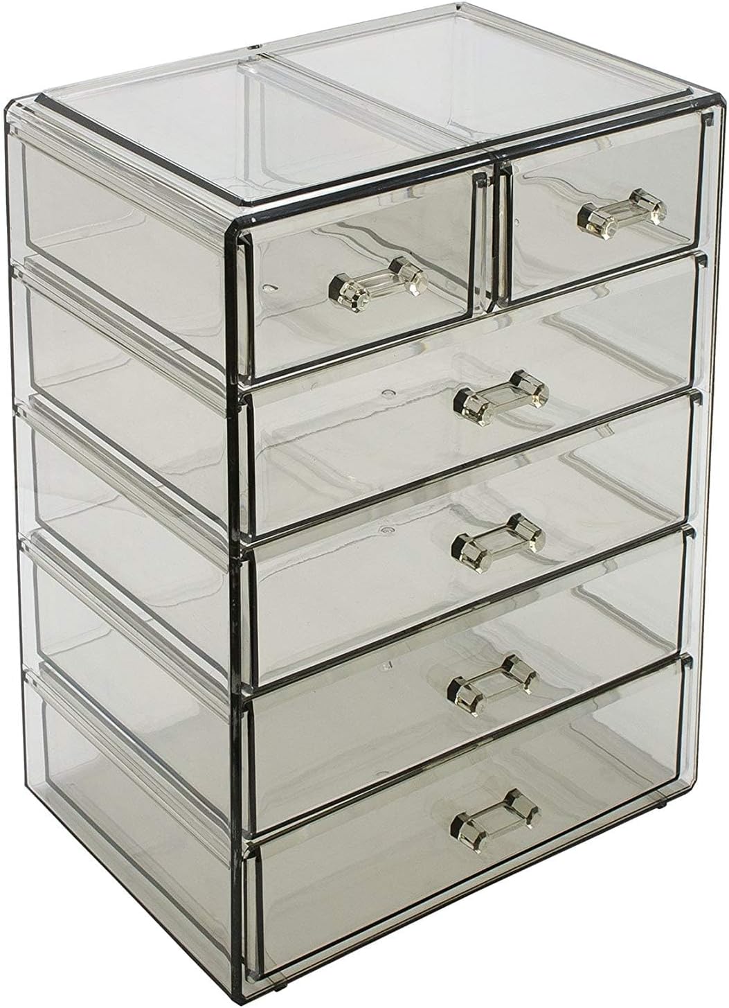 Sorbus Acrylic Makeup Organizer Set, 6-Drawer Vanity & Countertop Cosmetic Storage with Small & Wide Drawers, Clear Makeup Storage for Brushes, Lipsticks, Jewelry – Holiday Gift for Women & Teens