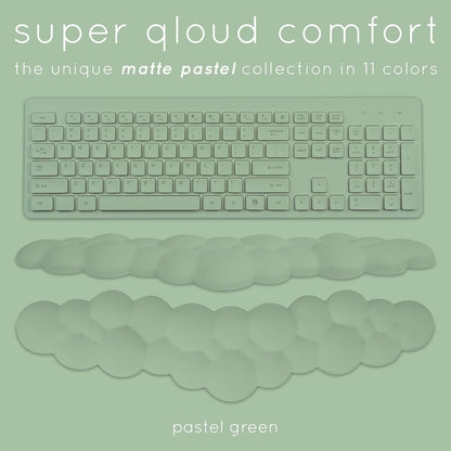 Cloud Keyboard Wrist Rest – Create-ables Qloud Cloud Wrist Rest for Computer Keyboard and Mouse, Ergonomic Memory Foam Wrist Pad with Non-Slip Base, Includes Cloud Mouse Pad – White