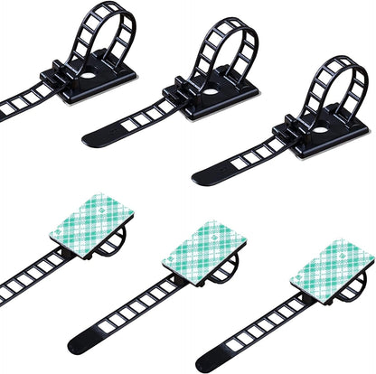 25 Pieces Desk Wire Organizer Cable Ties Zip Ties Adhesive Cord Clips Cable Management Cord Keeper Desk Wire Management