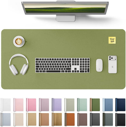 YSAGi Leather Desk Protector, Office Mat, Large Mouse Mat, Non-Slip PU Leather Blotter, Laptop Pad, Waterproof Writing Pad for Office and Home (Light Pink, 23.6" x 13.8") - Colors A