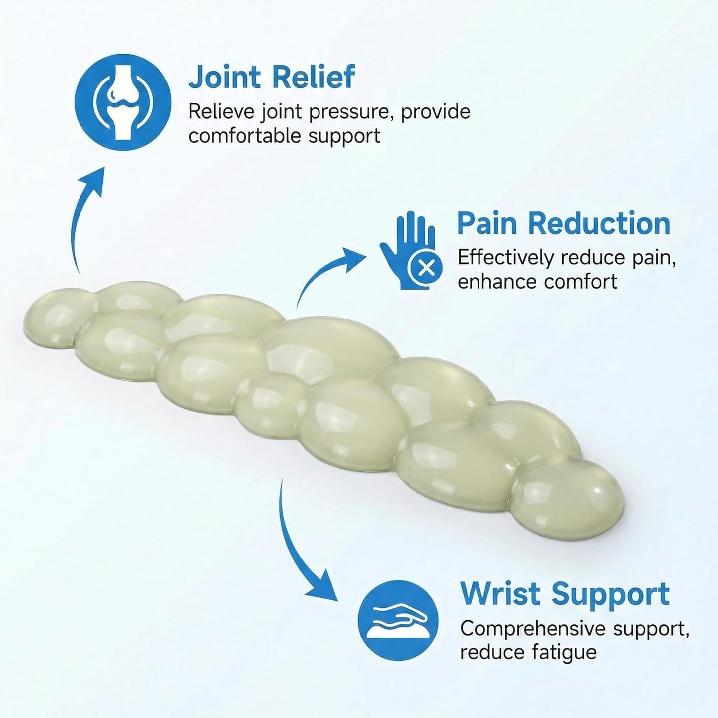 Ergonomic Cloud-Shaped Keyboard Wrist Rest & Non-Slip Mouse Pad Set, Soft Gel Support, Easy-to-Clean, Durable, Ideal for Long Work & Study Hours