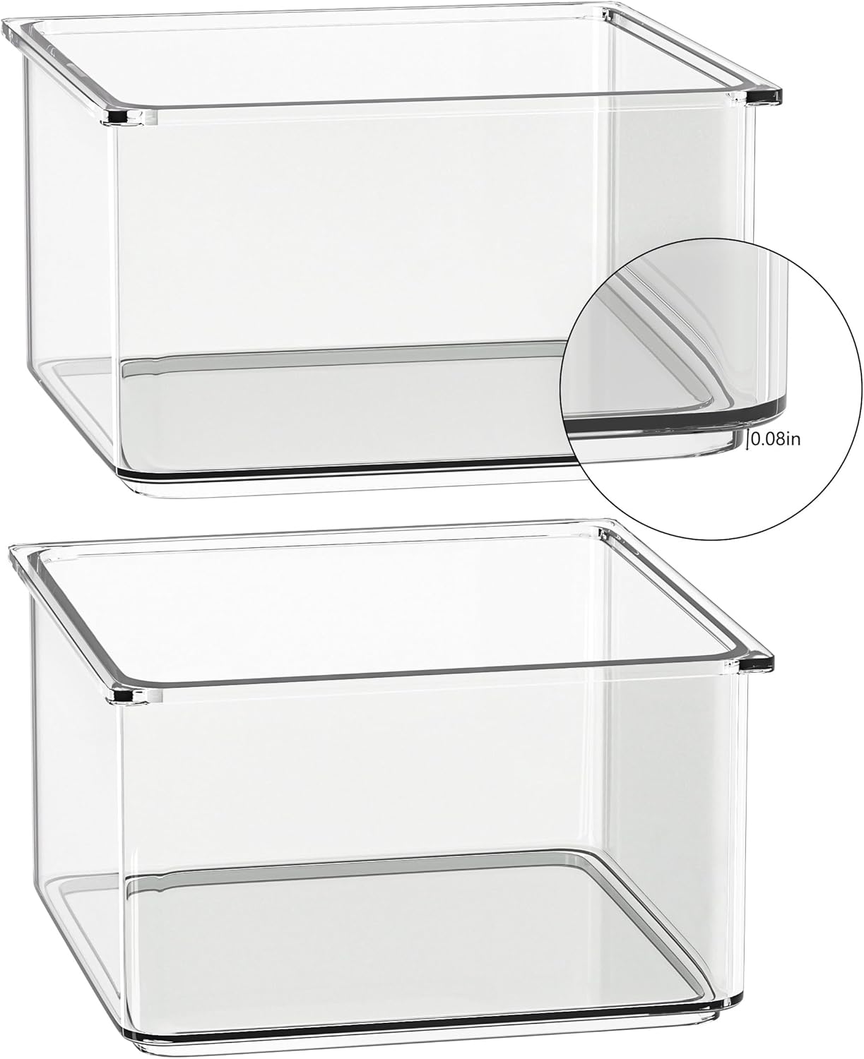 Hudgan 24 Pcs Small Drawer Organizer BinsSet, Stackable Drawer Divider Trays for Makeup Vanity, Bathroom, Office Desk, Straight Sides Tray Perfect for Craft Supplies, Cosmetics