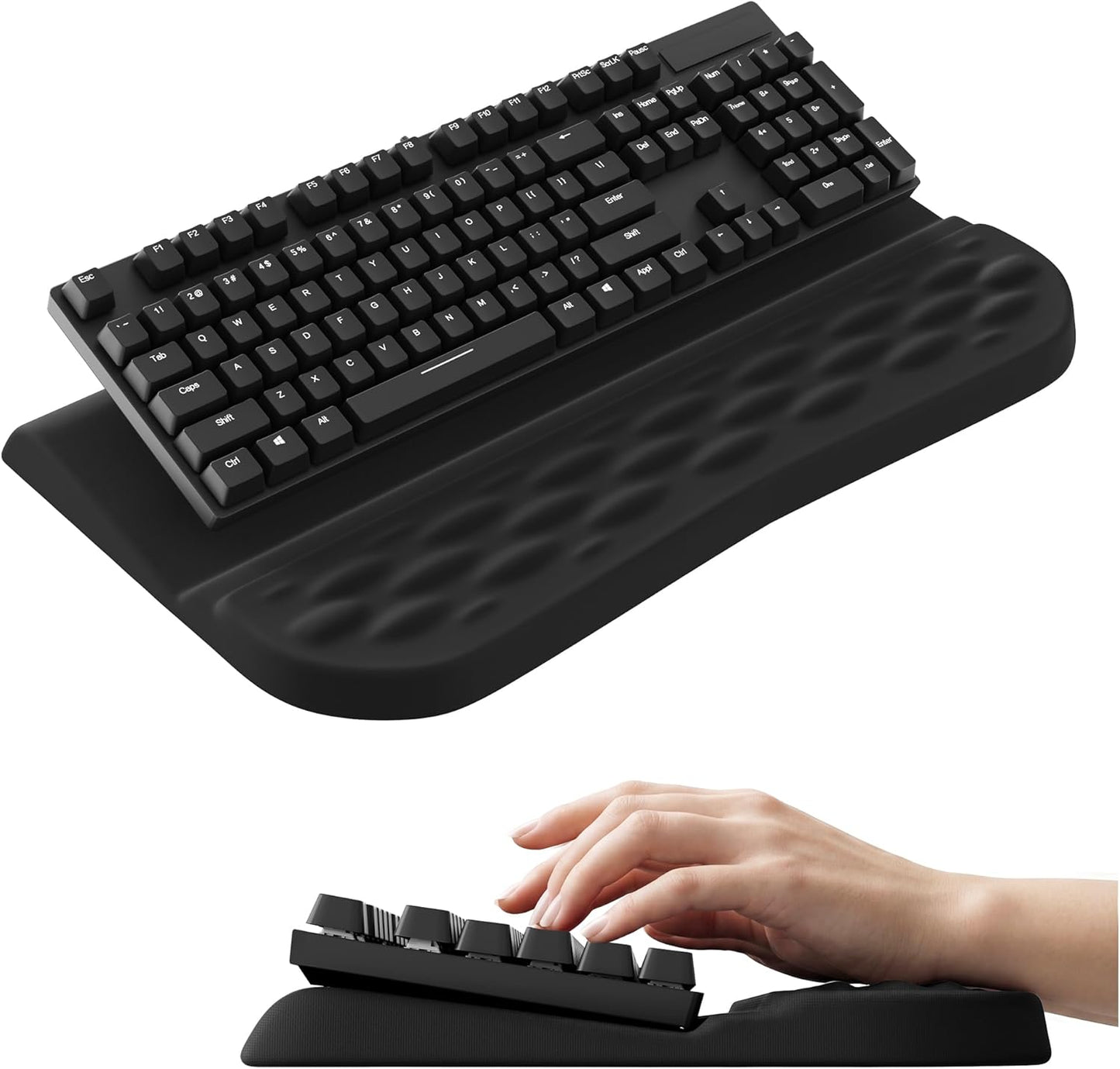 Laborio Keyboard Wrist Rest Stand for Desktop, 2 Angle Ergonomic Computer Keyboard Stand Key Board Riser Holder with Wrist Support, Arm Rest for Office, Home, Desk