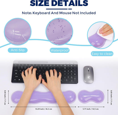 Gel Wrist Rest for Keyboard and Mouse, Wrist Rest for Keyboard, Mouse Wrist Support, Pain Relief, Cool Touch, Non-Skid, Keyboard and Mouse Wrist pad Set