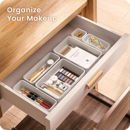 【Military Grade】A-LuGei Drawer Organizer, 【𝟱𝗦𝗶𝘇𝗲】 Makeup organizer, 【Holds 177 Items】 Bathroom Organizers and Storage, Organization and Storage, Desk Drawer Organizer for Bathroom Vanity
