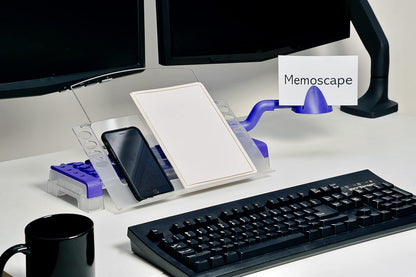 MemoScape Adjustable in-Line Document Holder for Typing | Reduces Neck Strain, Improves Focus, Boosts Desk Organization, and Workflow | Paper Holder Stand for Desk and Home Office - Black (VUR 2060)