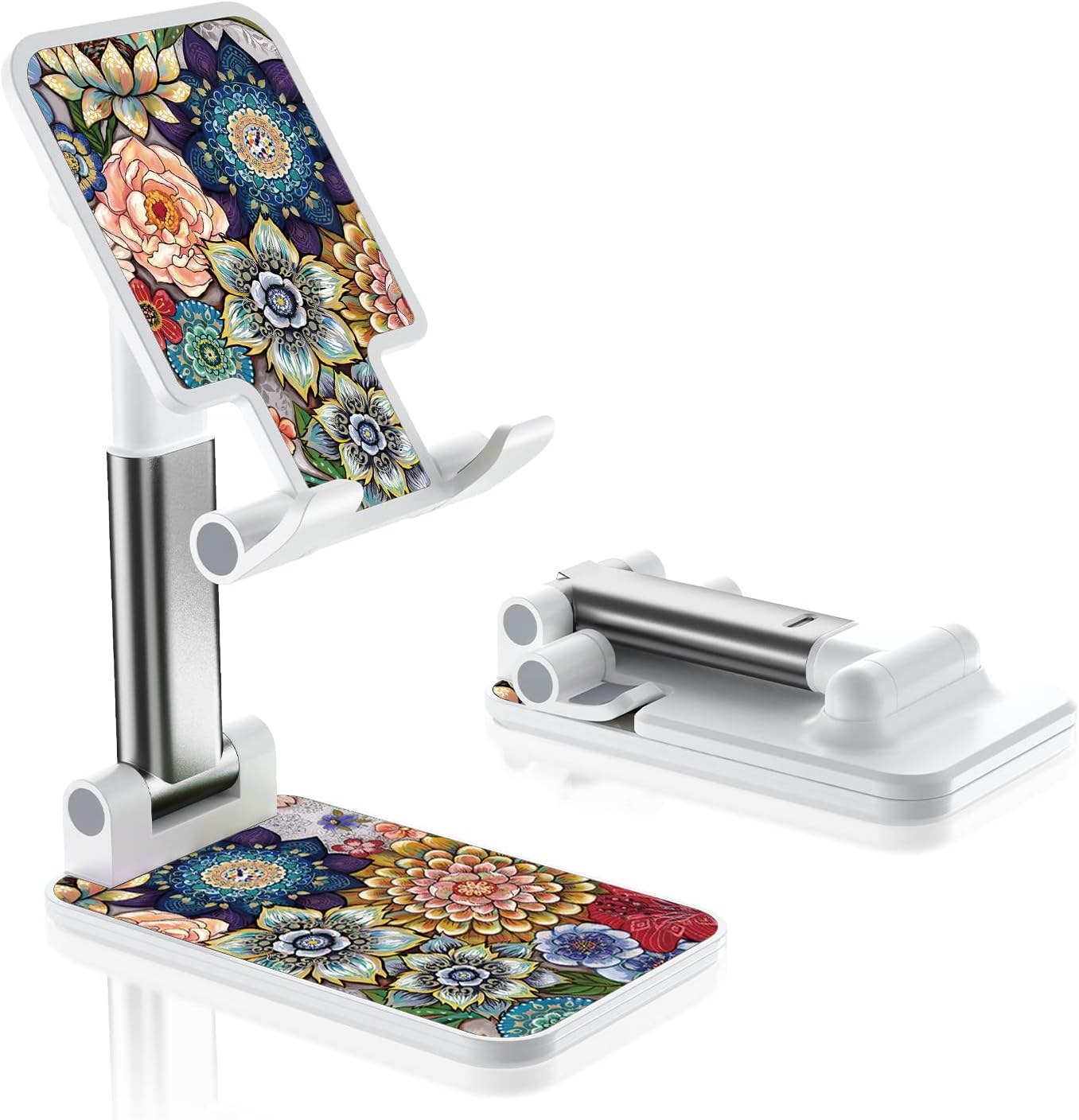 Desk Cell Phone Stand - Adjustable Angle-iPad Holder, Universal Compatible Phone Holder for Desk