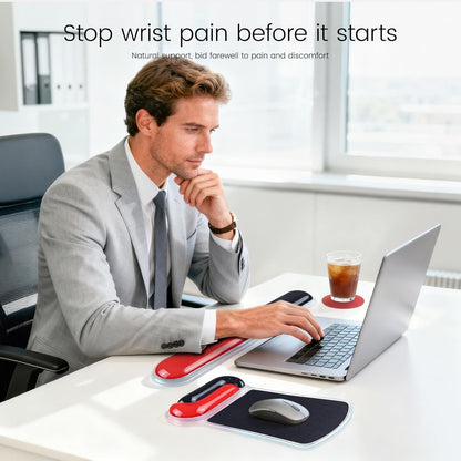 Ospelelf Mouse Pad with Wrist Rest and Ergonomic Gel Keyboard Hand Wrist, Support for Typing Gaming, Relieve Wrist Pain, Cool & Easy to Clean, for Office, Programmer, Home Computer Use, Pink