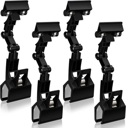 Pack of 4 Flexible Documents Holder Foldable Adjustable Copy Paper Holder Clip for Computer Monitor Handy Artist Supplies Rack Canvas Clamp Double Head Typing Painting Easel Accessory(Black)