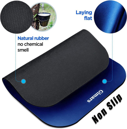Gimars Elongate Smooth Lycra Fabric Ergonomic Mouse Pad Wrist Support, Gel Memory Foam Cushion Set Keyboard Wrist Rest Support, Pain Relieve for Computer, Laptop, Office, School, Home, Gaming, Black