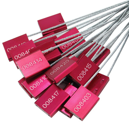 50 Blue Steel Cable Seals Metal High Security Tag Numbered Truck Trailer Seal Anti-Tamper Pull-Tite Security Seal Aluminum Transport Shipping Seal Self-Locking Safety Ties ISO 17712