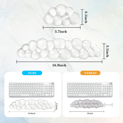 Gel Cloud Keyboard and Mouse Wrist Rest, Cute Wrist Support and Arm Support Keyboard Rest for Keyboard and Mouse Typing Pain Relief，Suitable for Office/Computer/Laptop/Gaming (Pink)
