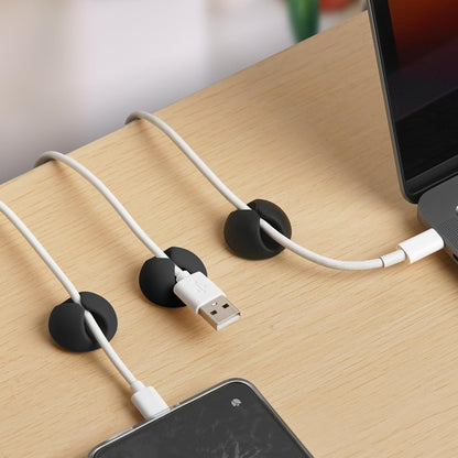 tifanso 6PCS Cable Clips Black - Adhesive Cord Cable Clips Holder Wire Organizer for Desk, Wire Holders for Cords, Nightstand, Home and Office