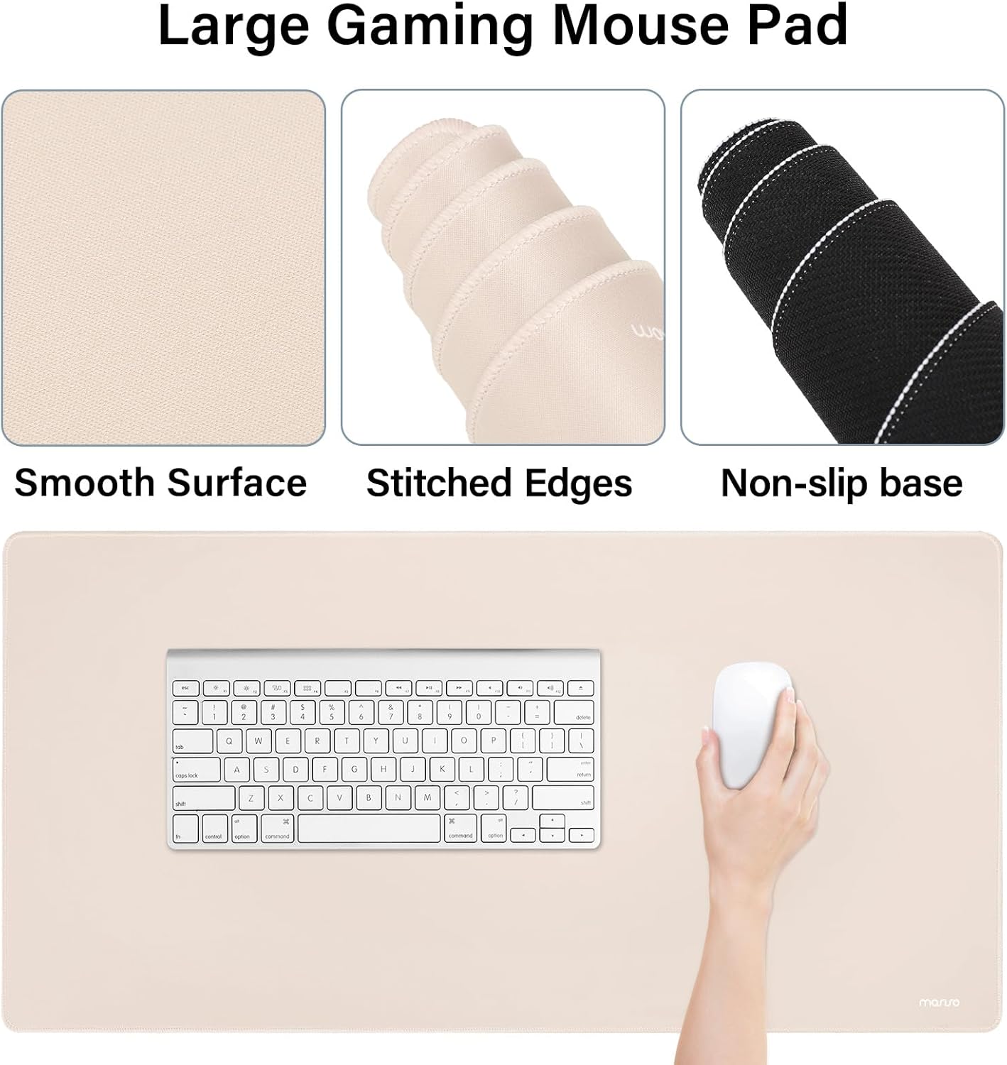 MOSISO Keyboard Mouse Pad Set, Gaming Mouse Pad&Keyboard Wrist Rest&Wrist Rest, Ergonomic Wristrests with Memory Foam Home Office Easy Typing Cushion Non-Slip Mousepad, Purple