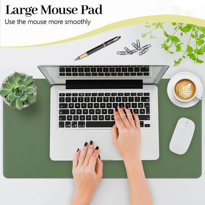 Green Desk Pad and Keyboard Wrist Rest, 3in1 Mousepad + Keyboard Wrist Rest+Mouse Wrist Rest for Home Office Table Computer Cover. (31.5×15.7,Green)