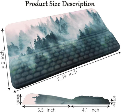 Computer Keyboard Stand Pad with Wrist Rest Purple Blue Cloud Keyboard Pad Support with Comfortable Galaxy Stars Wrist Pad Cute Girl Ergonomic Tilted Keyboard Riser Holder for Desktop Office Home