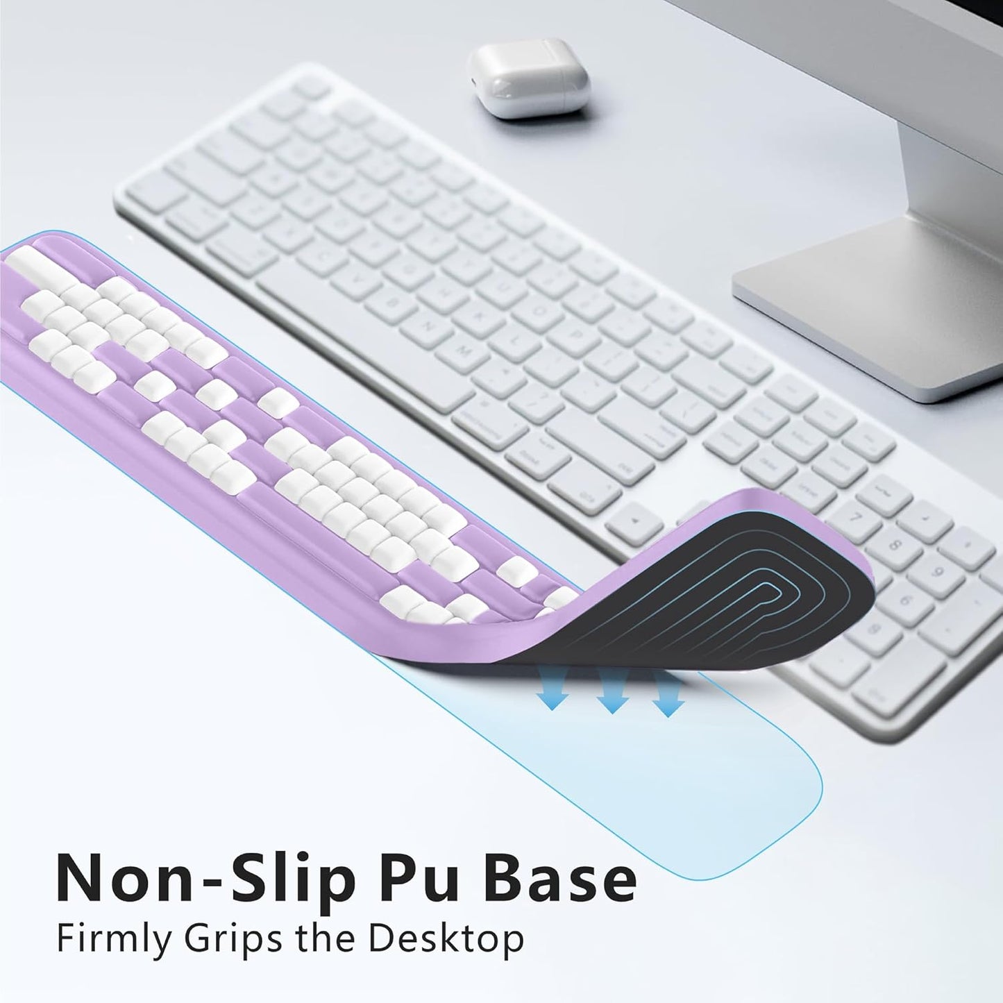 MEKASS Keyboard Wrist Rest, Ergonomic Wrist Pad, Soft Memory Foam Keyboard Hand Rest with Non-Slip Base, Easy Typing, Pain Relief, Comfort Support for Office Work Gaming Computer Accessories (Black)