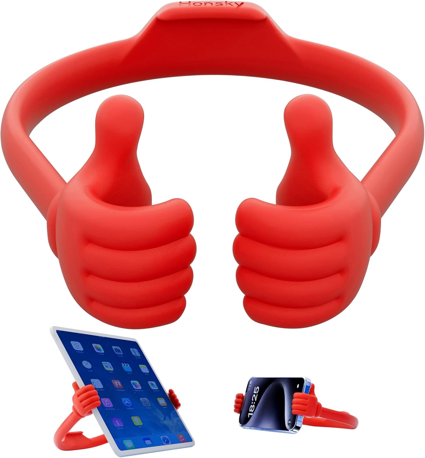 Honsky Thumbs-up Cell Phone Stand Holder,Tablet Stand Cradle for Desk Desktop Smartphone Cellphone Mobile Phone,Tablets - Universal, Adjustable Flexible,Blue