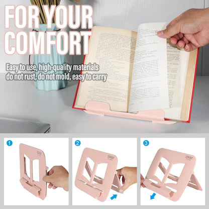 Portable Book Stand Book Holder Book Rest for Kids Reading Hands Free Cookbook Holder Textbook Stands Music Stand Lightweight Waterproof Book Stand Gifts School Supplies (Purple 11.82" *8.26")