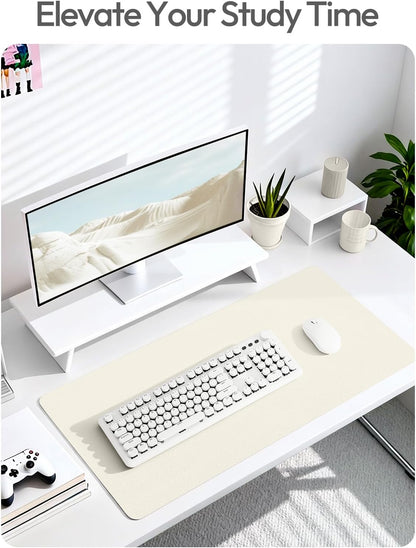 YSAGi Leather Desk Protector, Office Mat, Large Mouse Mat, Non-Slip PU Leather Blotter, Laptop Pad, Waterproof Writing Pad for Office and Home (Light Pink, 23.6" x 13.8") - Colors A