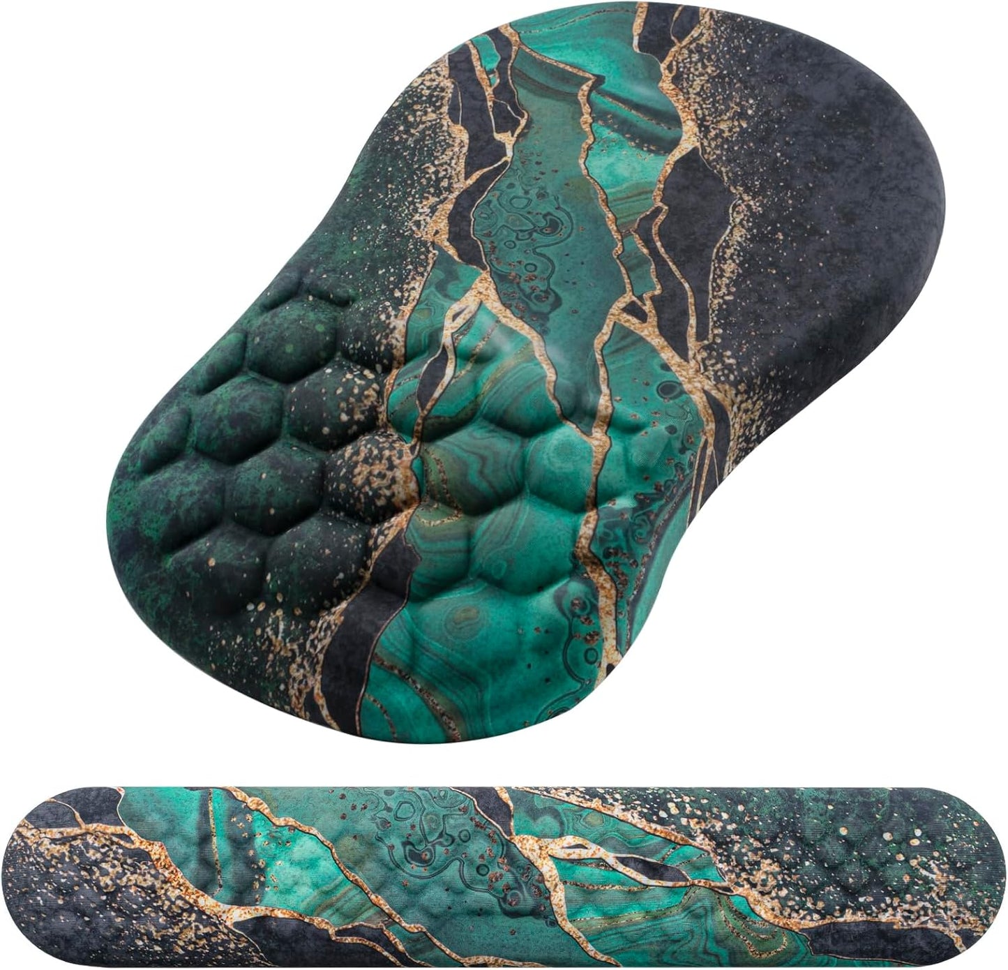 Mouse Pad Wrist Support, Laokiiy 2 in1 Keyboard Wrist Rest+ Ergonomic Mouse Pad, Non-Slip Wrist Rest for Computer Keyboard, Made Easy Typing & Relieve Wrist Pain（Banana Leaf Green）