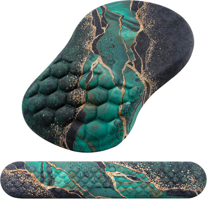 Mouse Pad Wrist Support, Laokiiy 2 in1 Keyboard Wrist Rest+ Ergonomic Mouse Pad, Non-Slip Wrist Rest for Computer Keyboard, Made Easy Typing & Relieve Wrist Pain（Banana Leaf Green）
