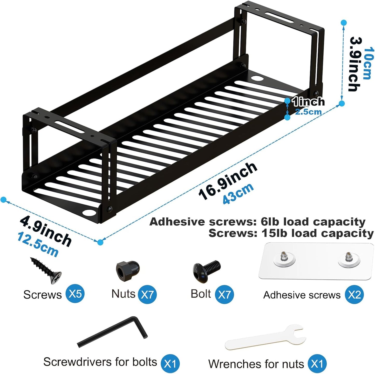 PAVSTINE Under Desk Cable Management Tray, 17 in Metal Cable Tray Basket for Wire Management, Power Strip Holder, Cord Organizer, Wire Tamer for Home/Office Desk Cable Hider Black